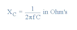 the capacitive reactance of a capacitor in an AC circuit