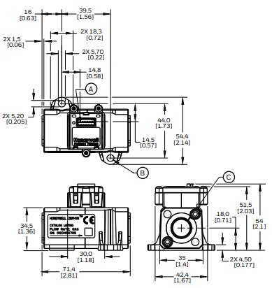 MOUNTING DIMENSIONS (FOR REFERENCE ONLY: MM [IN], CONTINUED.)