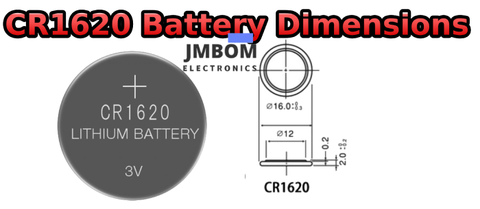 CR1620 Battery Dimensions