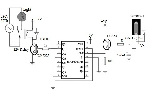 Remote Controlled Light Switch Circuit Diagram